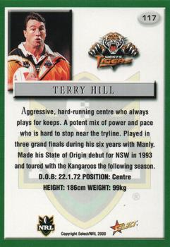 2000 Select #117 Terry Hill Back